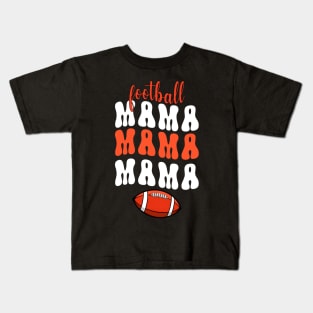 Football Mama Groovy Kids T-Shirt